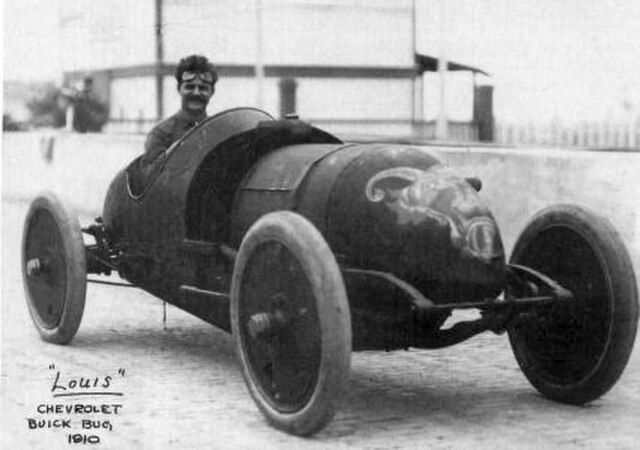 Louis Chevrolet in his Buick 60 Special (aka "Buick Bug") in 1910