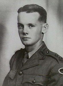 Formal portrait of a young man in Australian Army uniform