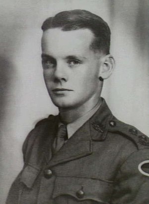 Lieutenant Iven John Mackay, who led a section from the 2/18th's carrier platoon in a counterattack up Reformatory Road during the fighting in Singapore on 11 February 1942. Lt Iven John Mackay 1941 005054.jpg