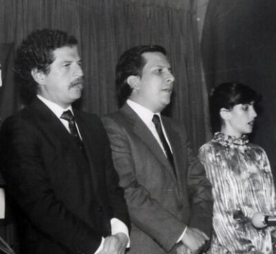 The Justice Minister Rodrigo Lara (center) and presidential candidate Luis Carlos Galán (left) were both assassinated by orders of Escobar.