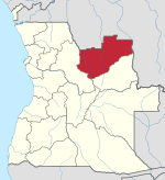 北倫達省在安哥拉的位置