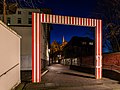 * Nomination Remaining gate of the sculpture “4 Tore” (Daniel Buren, 1987) in Domgasse, Münster, North Rhine-Westphalia, Germany --XRay 06:44, 26 February 2022 (UTC) * Promotion Good quality. --Imehling 08:09, 26 February 2022 (UTC)