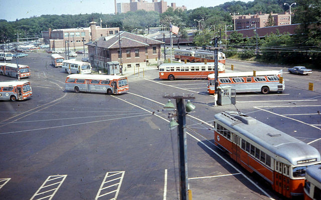 Buses at Arborway Yard in 1967