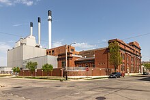 The complex in 2021. The NRHP site is on the right - primarily the 1902 powerhouse. Madison Gas and Electric Powerhouse Madison Wisconsin 2021-3721.jpg
