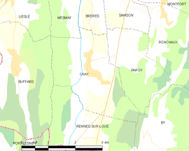 Mapa obce Chay