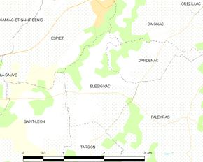 Poziția localității Blésignac