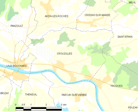Mapa obce Crouzilles
