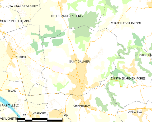 Poziția localității Saint-Galmier