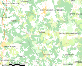 Mapa obce Fontans