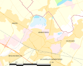 Mapa obce Armentières