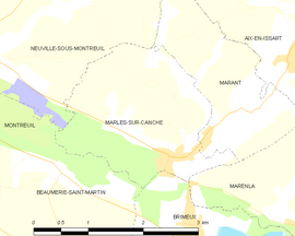 Mapa obce Marles-sur-Canche