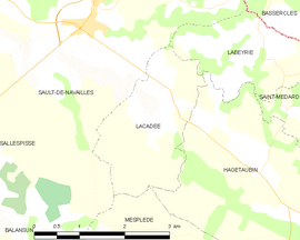 Mapa obce Lacadée