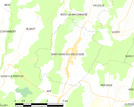 Mapa obce Saint-Gengoux-de-Scissé