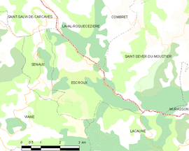 Mapa obce Escroux
