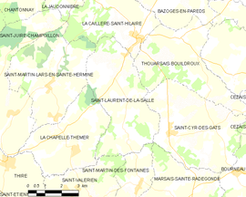 Mapa obce Saint-Laurent-de-la-Salle