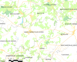 Mapa obce Saint-Laurent-sur-Gorre