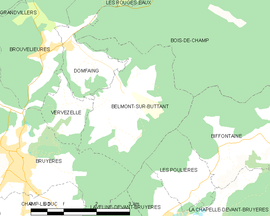 Mapa obce Belmont-sur-Buttant