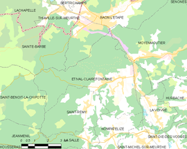 Mapa obce Étival-Clairefontaine