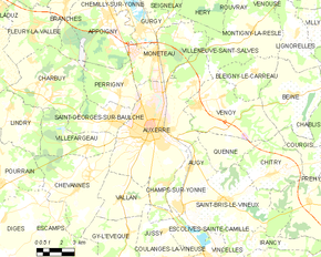 Poziția localității Auxerre