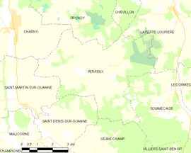 Mapa obce Perreux