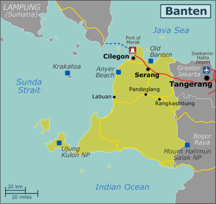 Map of Banten region.