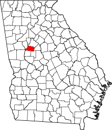 Harta e Spalding County në Georgia