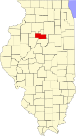Карта штата Иллинойс с выделением округа Маршалл