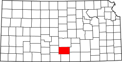 map of Kansas highlighting Kingman County