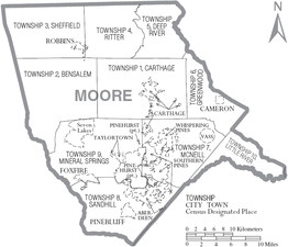 Kaart van Moore County