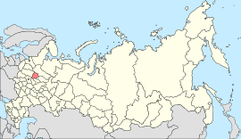 यारोस्लाव ओब्लास्तचे रशिया देशाच्या नकाशातील स्थान