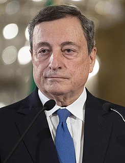 Mario Draghi is an Italian economist and central banker who served as President of the European Central Bank between 2011 and 2019. Before that, he was the inaugural Chair of the Financial Stability Board from 2009 to 2011 and was also Governor of the Bank of Italy from 2005 to 2011.