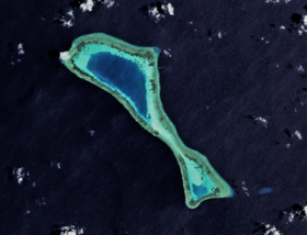Image satellite du récif Mariveles prise par la NASA.