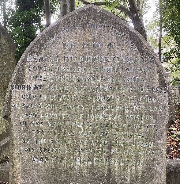 Memorial to Ernest Fenollosa in Highgate Cemetery, London