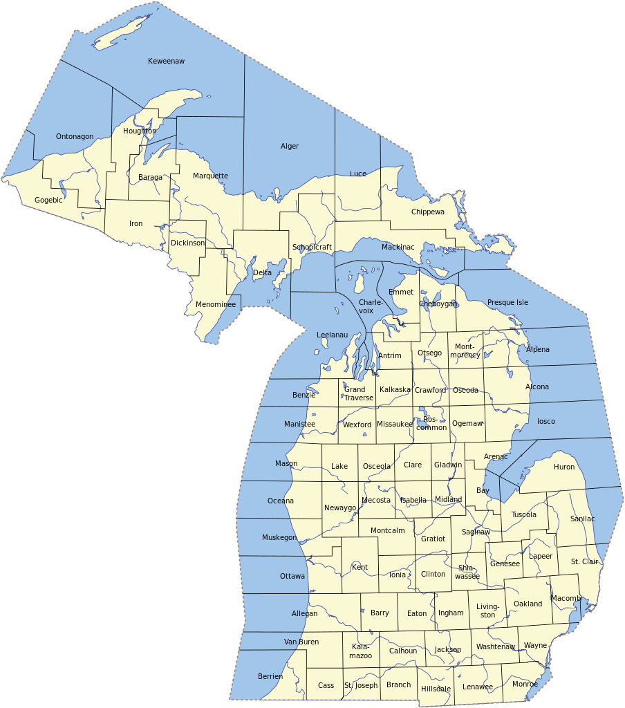21 counties in Northern Michigan