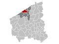 location of Ostend within the province West-Flanders