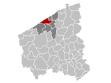 Location of Ostend in West Flanders