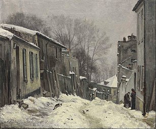 Stanislas Lépine, Montmartre, la rue du Mont-Cenis, effet de neige, c. 1876-1879, collection privée.