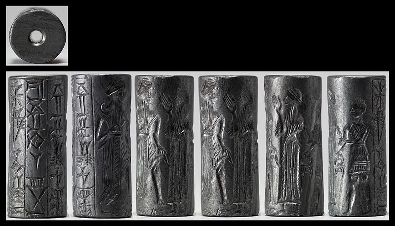 File:Near Eastern - Cylinder Seal with Figures and Inscriptions - Walters 42710 - View A.jpg