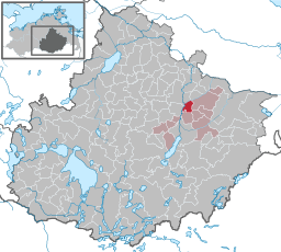 Läget för kommunen Neddemin i Landkreis Mecklenburgische Seenplatte