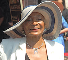 Nichelle Nichols (pictured) debuted in this episode. NichelleNicholsHWOFSept2012.jpg