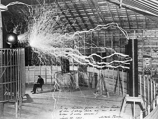Nikola Tesla, with his equipment Wellcome M0014782
