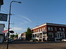 Woodland Hotel, Owen, Wisconsin Owen Wisconsin downtown.jpg