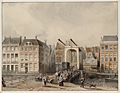 Pierre Tétar van Elven. eerste gebouw van links: Grand Salon, aangrenzend: Het Wapen van Utrecht. 1847.
