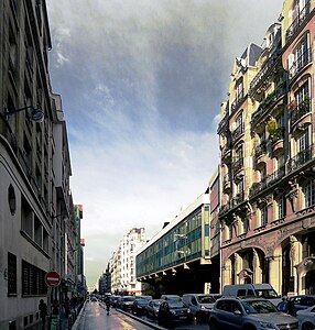 La rue du Renard vue en direction de la rue Beaubourg qui la prolonge vers le nord.