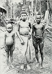 Three Jakun boys, Ulu Batu Pahat, Johor, 1906. Pagan races of the Malay Peninsula (1906) (14594971319).jpg