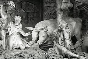 Il presepe dell'Oratorio di San Giuseppe in Urbino (Foto di Paolo Monti del 1975)