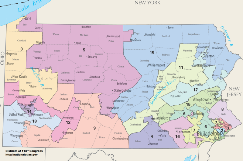 File:Pennsylvania Congressional Districts, 113th Congress.tif