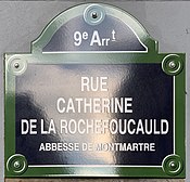 Plaque Rue Catherine Rochefoucauld - Paris IX (FR75) - 2021-06-27 - 1.jpg