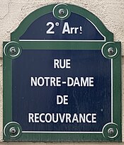 Plaque Rue Notre Dame Recouvrance - Paris II (FR75) - 2021-06-12 - 1.jpg