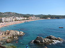 Bay of Lloret de Mar, most important summer resort of Costa Brava